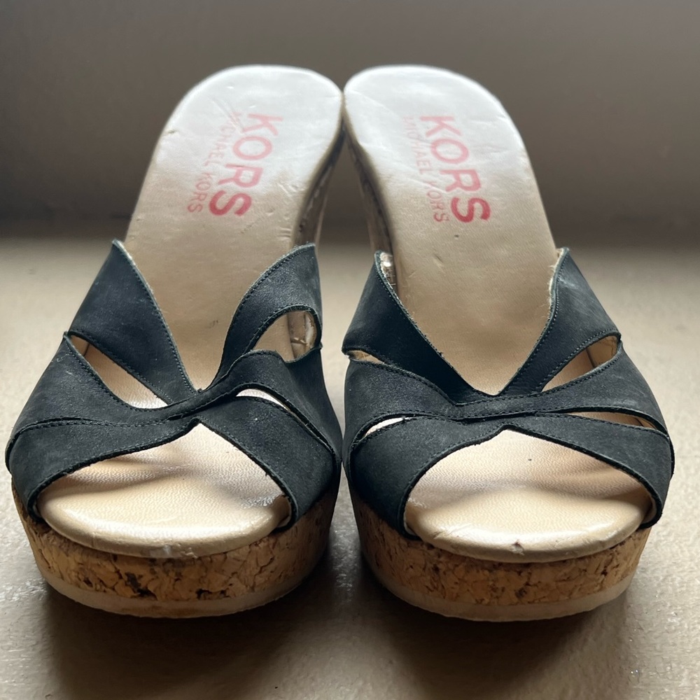 Michael Kors cork wedge shoes, size 8